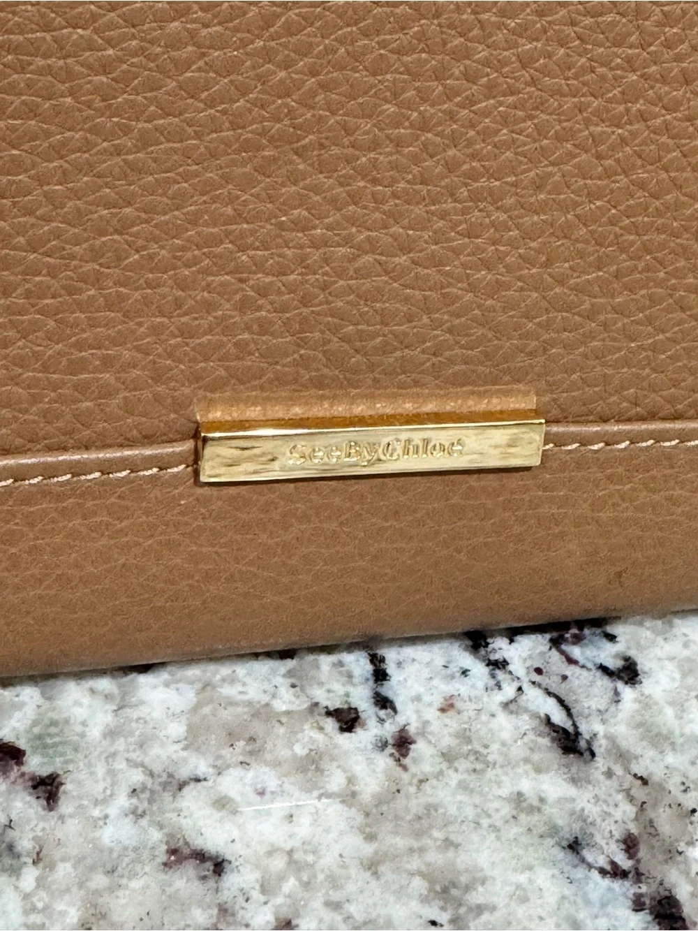 See By Chloé Vicky Brown Zip-Around textured Leather Wallet with Tassel. NWOT